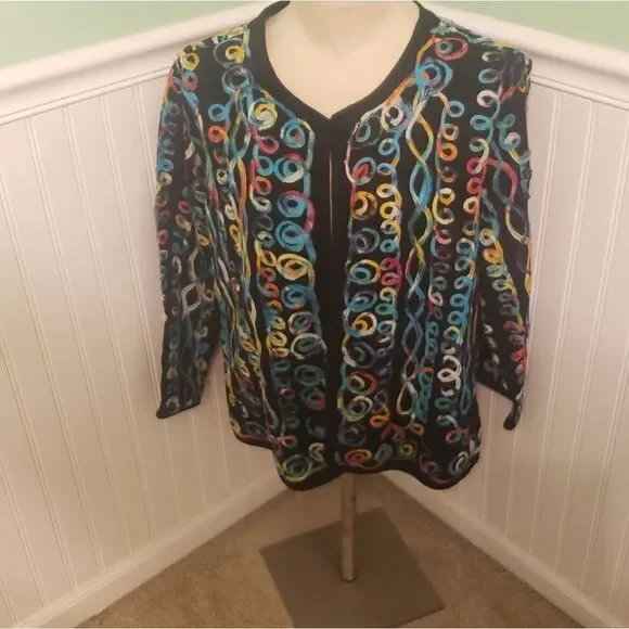 Keren Hart Ribbon Swirls Blazer Jacket - Picture 2 of 9